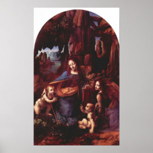 Madonna in the rock cave by Leonardo da Vinci Poster