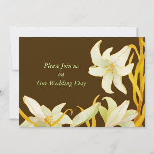 Madonna Lilies Brown Fall Wedding Invitations