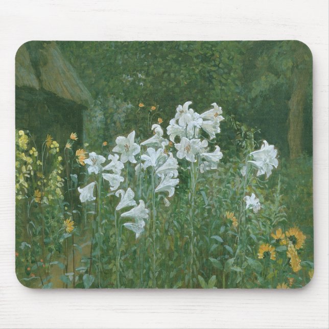 Madonna Lilies in a Garden Mouse Pad (Front)