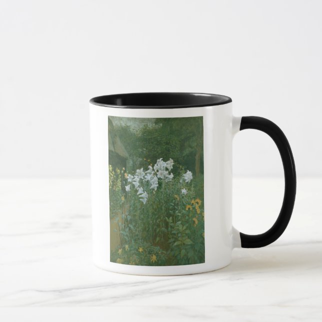 Madonna Lilies in a Garden Mug (Right)