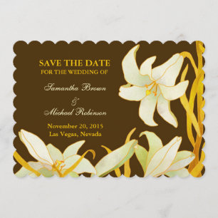 Madonna Lilies: Save the Date Wedding Invitations