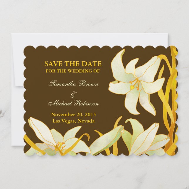 Madonna Lilies: Save the Date Wedding Invitations (Front)
