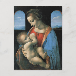 Madonna Litta by Leonardo da Vinci Postcard
