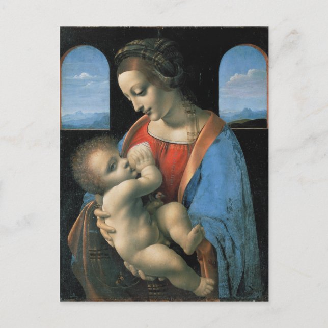 Madonna Litta by Leonardo da Vinci Postcard (Front)
