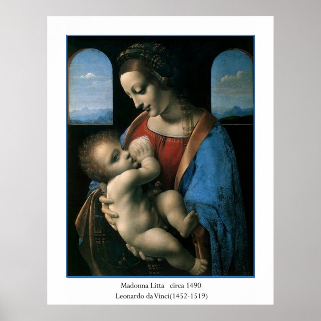 Madonna Litta  by Leonardo Da Vinci Poster (Front)