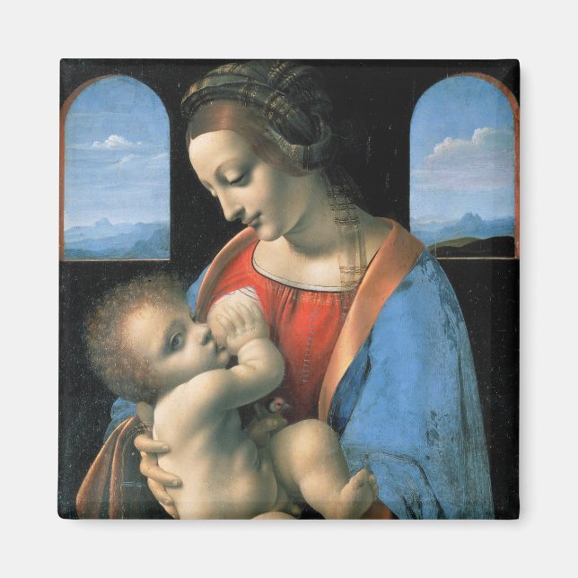 Madonna Litta, Leonardo da Vinci, 1490-1491 Magnet (Front)
