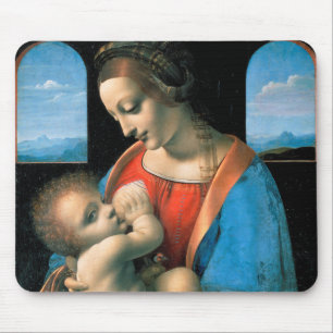Madonna Litta, Leonardo da Vinci, 1490-1491 Mouse Pad