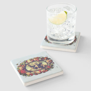 Madonna – Maria – Blumenkranz – Vintage Stone Coaster