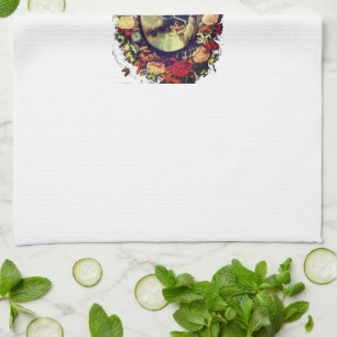 Madonna – Maria – Blumenkranz – Vintage Tea Towel