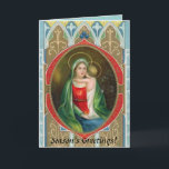 Madonna Mary and Child Vintage Religious Christmas Holiday Card<br><div class="desc">Add your personalised message to this lovely vintage holiday Religious Christmas design. Mother MMary with Christ Child,  Baby Jesus in classical art withgothic details and halos. Elegant and Classic,  Great for friends and family alike,  order one,  just a few or hundreds! No minimum order quantity.</div>
