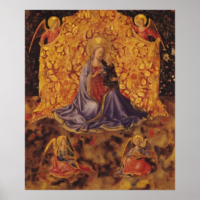 Madonna of Humility with Christ Child and Angels Poster (Front)