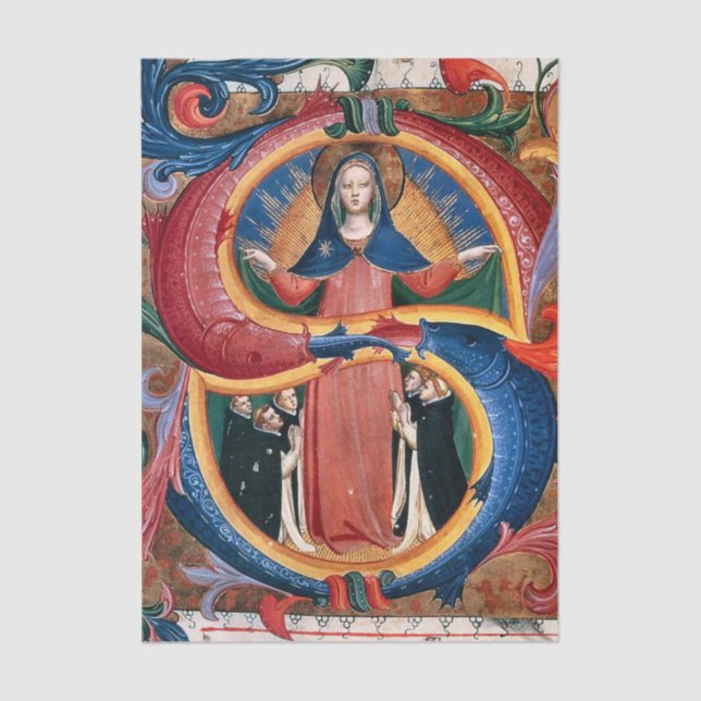 Madonna of Mercy with Kneeling Friars by Angelico  Tissue Paper (Front)