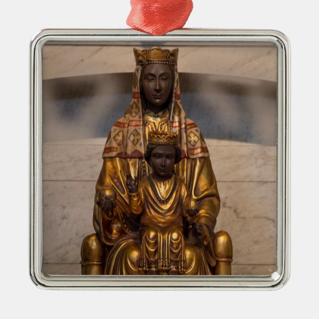 Madonna of Montserrat Black Madonna Spain Metal Ornament (Front)