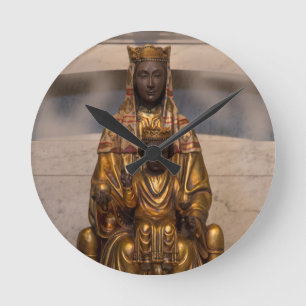 Madonna of Montserrat Black Madonna Spain Round Clock