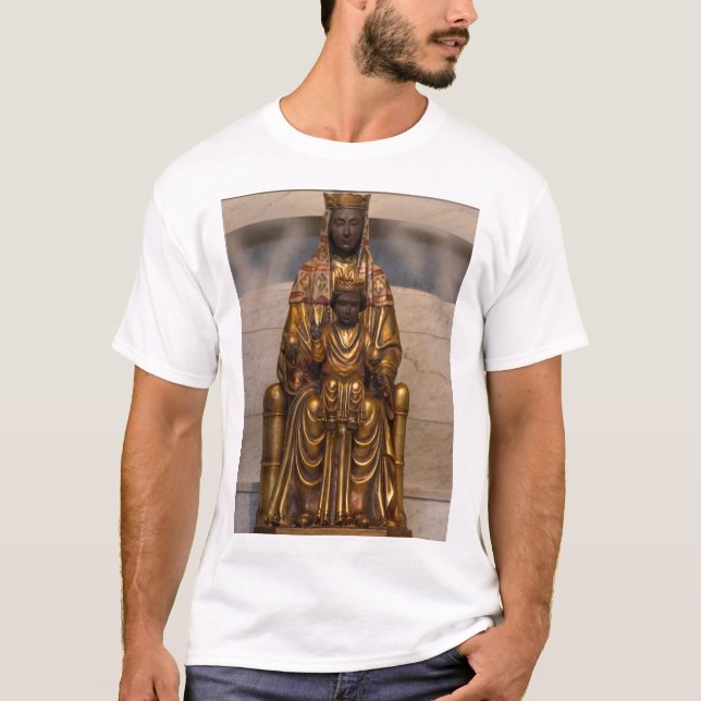 Madonna of Montserrat Black Madonna Virgin Mary T-Shirt (Front)
