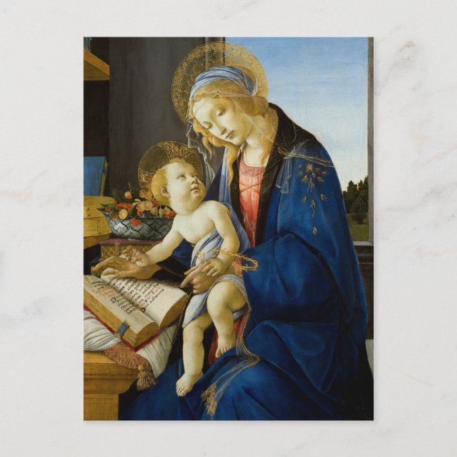 Madonna of the Book by Botticelli Postcard (Front)