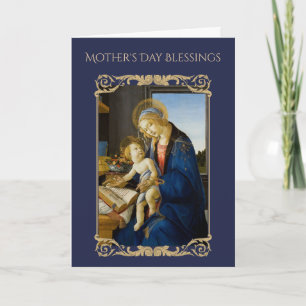 Madonna of the Book by Botticelli Religious Card