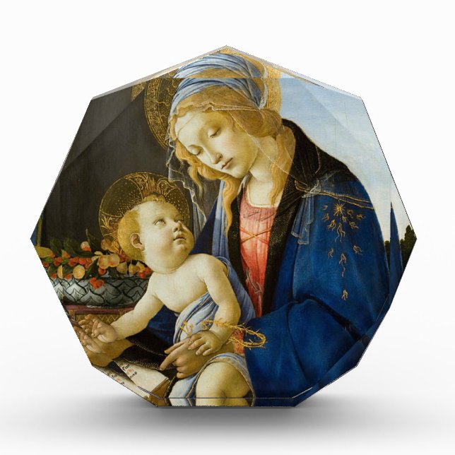Madonna of the Book by Botticelli Religious Photo Block (Front)