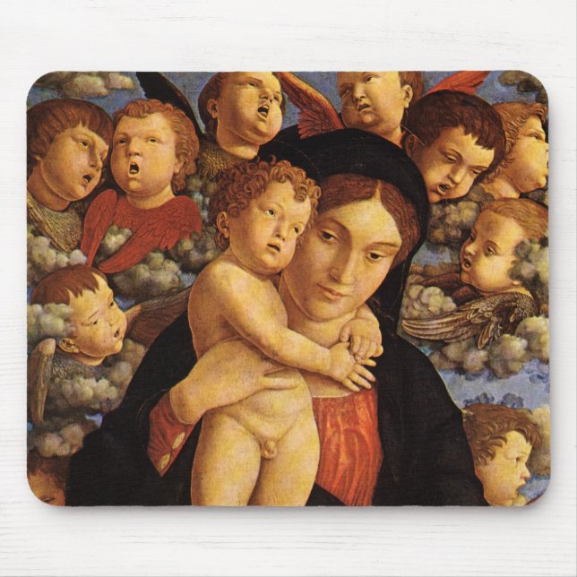 Madonna of the Cherubim by Andrea Mantegna Mouse Pad (Front)