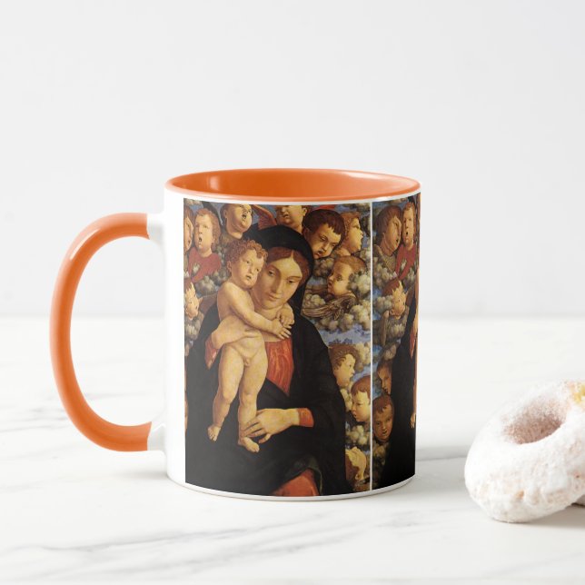 Madonna of the Cherubim by Andrea Mantegna Mug (With Donut)
