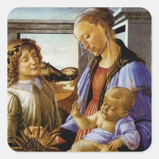 Madonna of the Eucharist Square Sticker (Front)