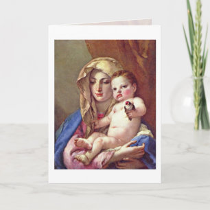 Madonna Of The Goldfinch By Giovanni Tiepolo Card