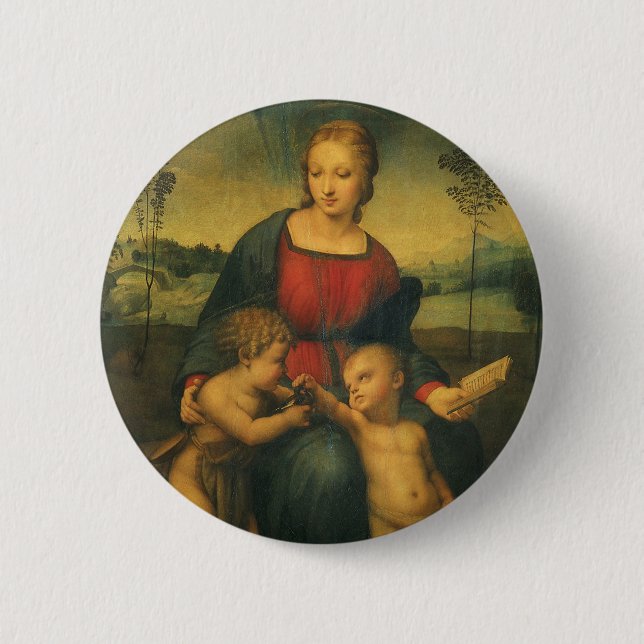 Madonna of the Goldfinch by Raphael Sanzio 6 Cm Round Badge (Front)