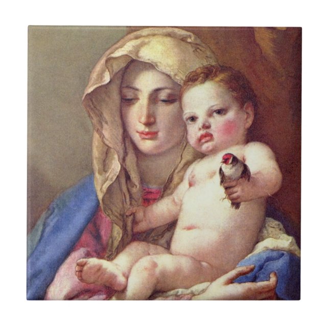 Madonna of the Goldfinch Ceramic Tile (Front)