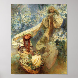 Madonna Of The Lilies 1905 - Alphonse Mucha Poster