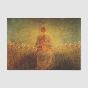 Madonna of the Lilies by Gaetano Previati Tissue Paper
