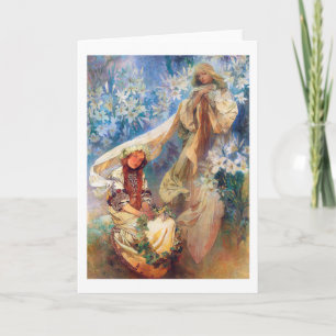 Madonna of the Lily, Mucha Card