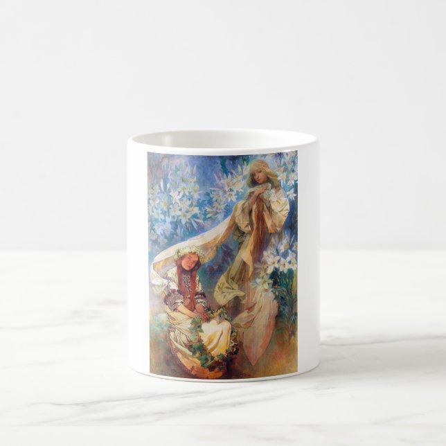 Madonna of the Lily, Mucha Coffee Mug (Center)