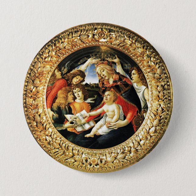 Madonna of the Magnificat 7.5 Cm Round Badge (Front)