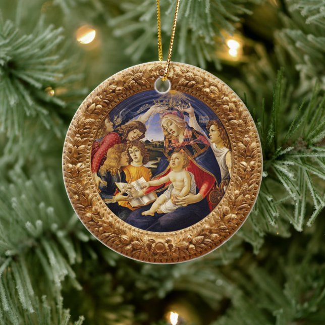 Madonna of the Magnificat by Sandro Botticelli Ceramic Ornament (Tree)