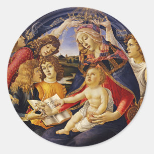 Madonna of the Magnificat by Sandro Botticelli Classic Round Sticker
