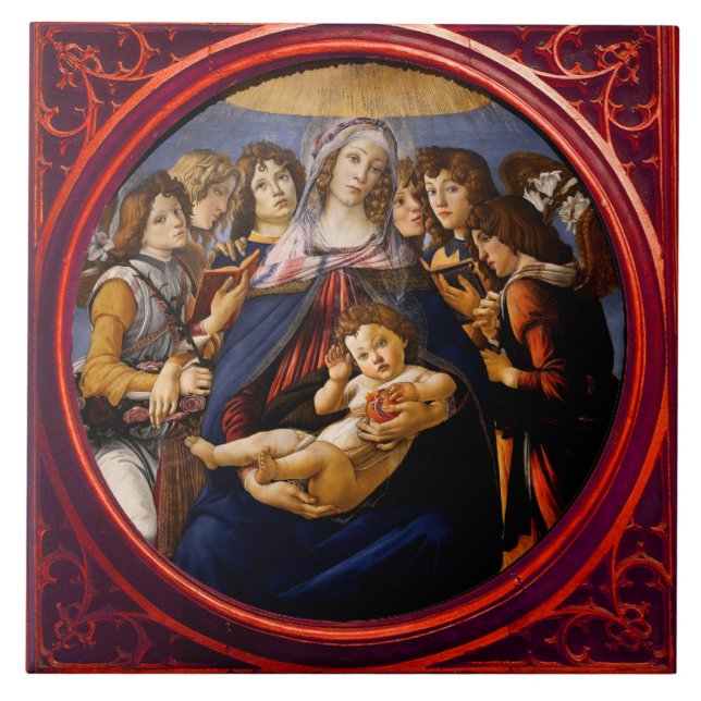Madonna of the Pomegranate Ceramic Tile (Front)