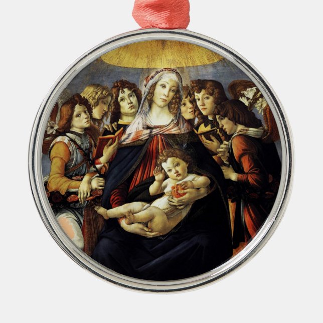 Madonna of the Pomegranate Metal Ornament (Front)