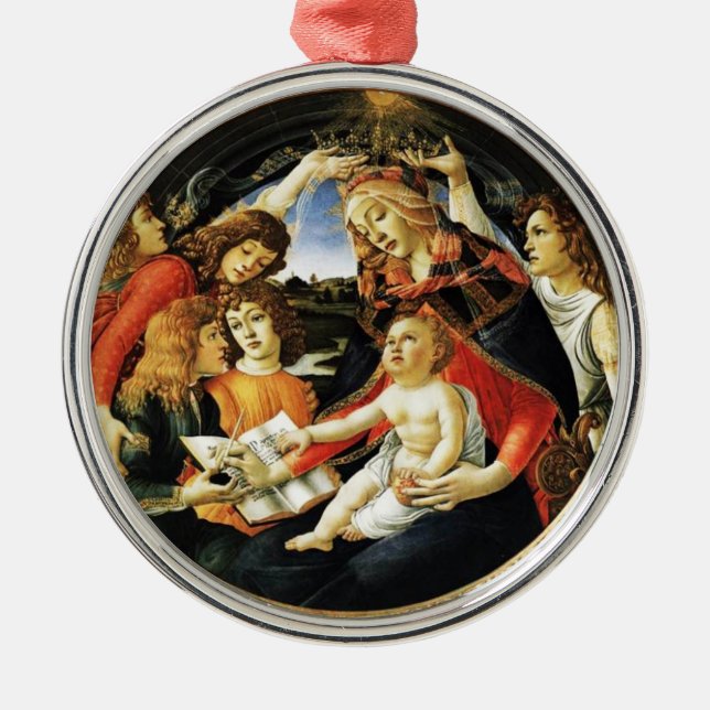 Madonna of the Pomegranate Metal Tree Decoration (Front)