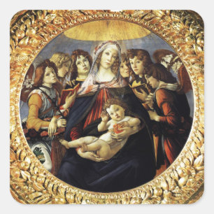 Madonna of the Pomegranate Square Square Sticker