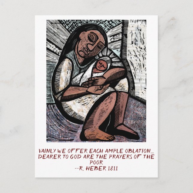 Madonna of the poor announcement postcard (Front)