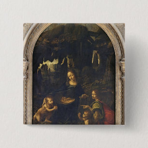 Madonna of the Rocks, c.1478 15 Cm Square Badge
