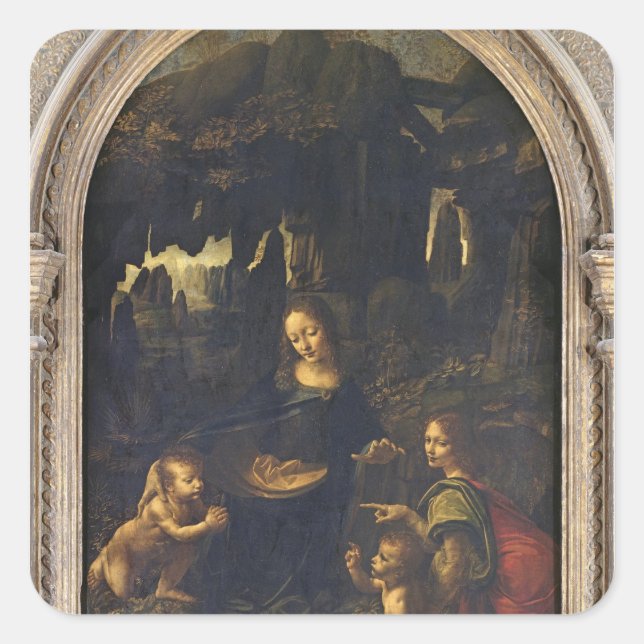 Madonna of the Rocks, c.1478 Square Sticker (Front)