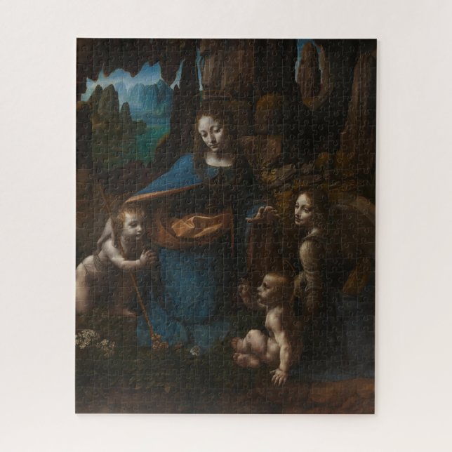 Madonna of the Rocks, Virgin Mary, Jesus, John Jigsaw Puzzle (Vertical)