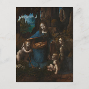 Madonna of the Rocks, Virgin Mary, Jesus, John Postcard