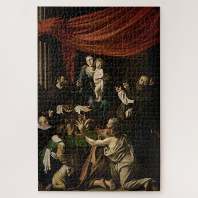 Madonna of the Rosary (1605–1607) - Caravaggio Jigsaw Puzzle (Vertical)
