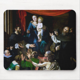Madonna of the Rosary, Caravaggio Mouse Pad