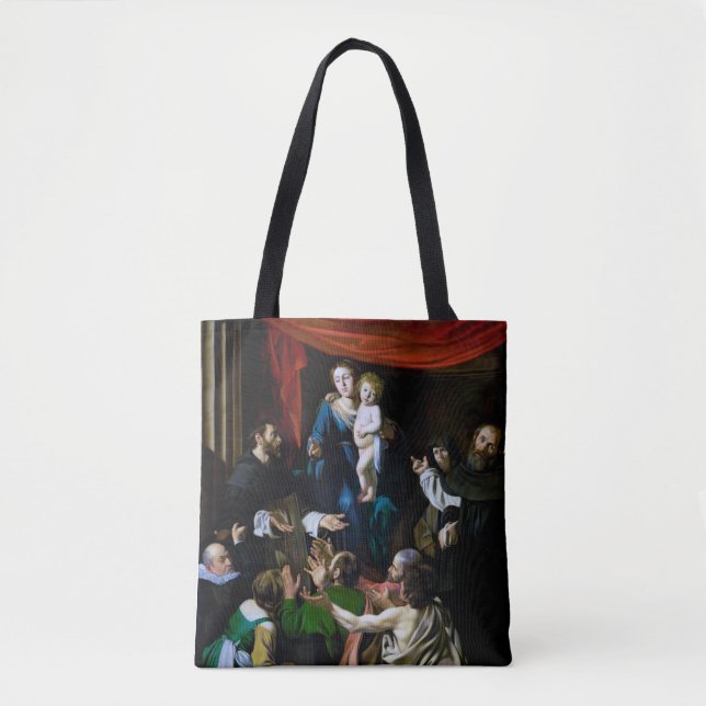 Madonna of the Rosary, Caravaggio Tote Bag (Front)