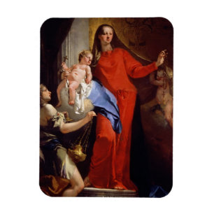 Madonna of the Rosary (oil on canvas) Magnet
