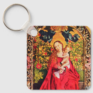 MADONNA OF THE ROSE BOWER KEY RING