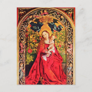 MADONNA OF THE ROSE BOWER PARCHMENT POSTCARD